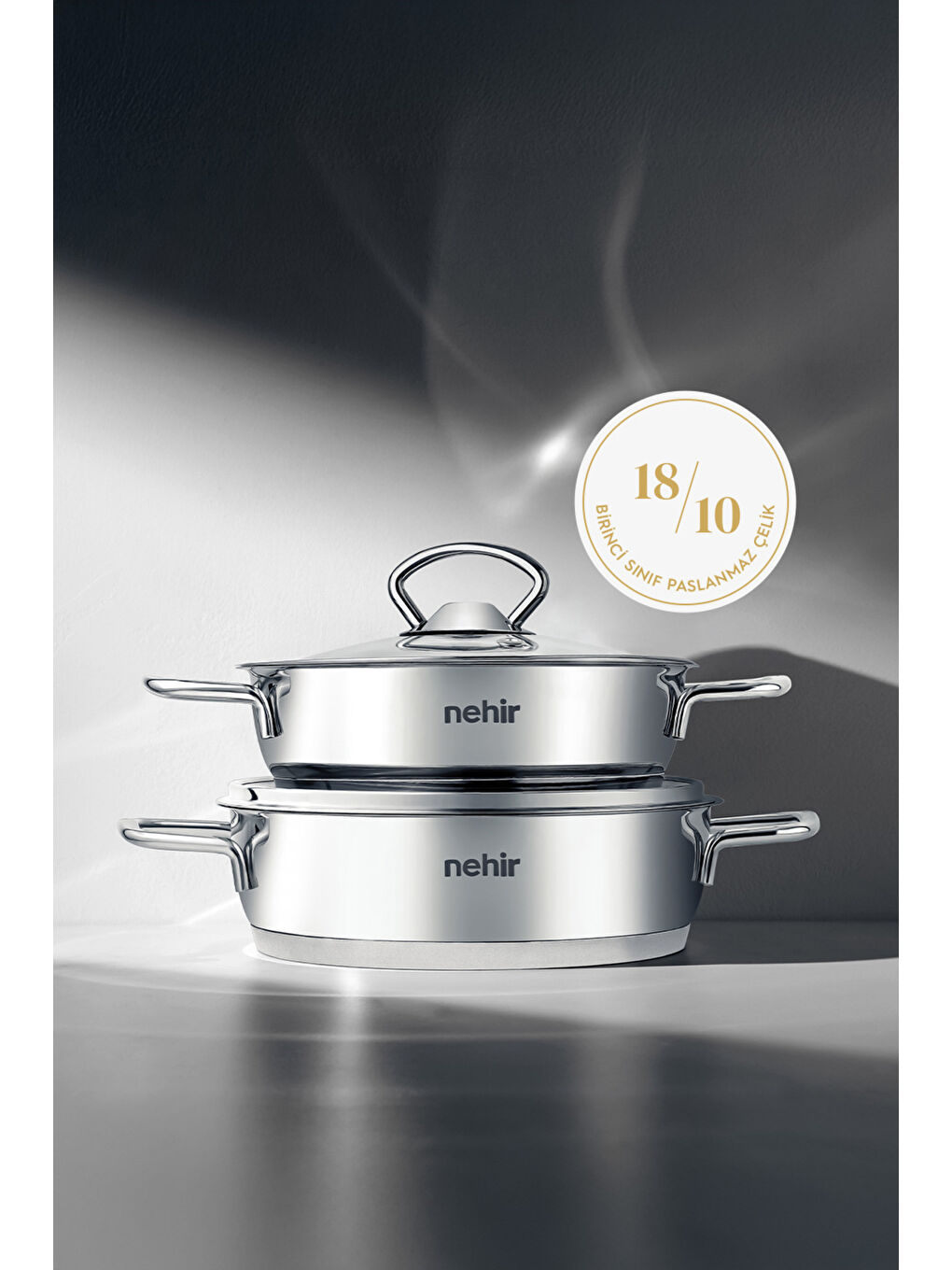 Gri Silver 4 Parça Paslanmaz Çelik Sahan Seti (18-20 cm)