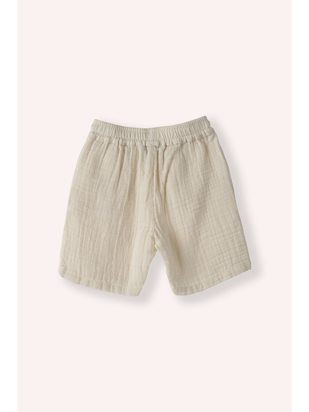 Erkek Çocuk Beli Lastikli Müslin Şort Bej-2