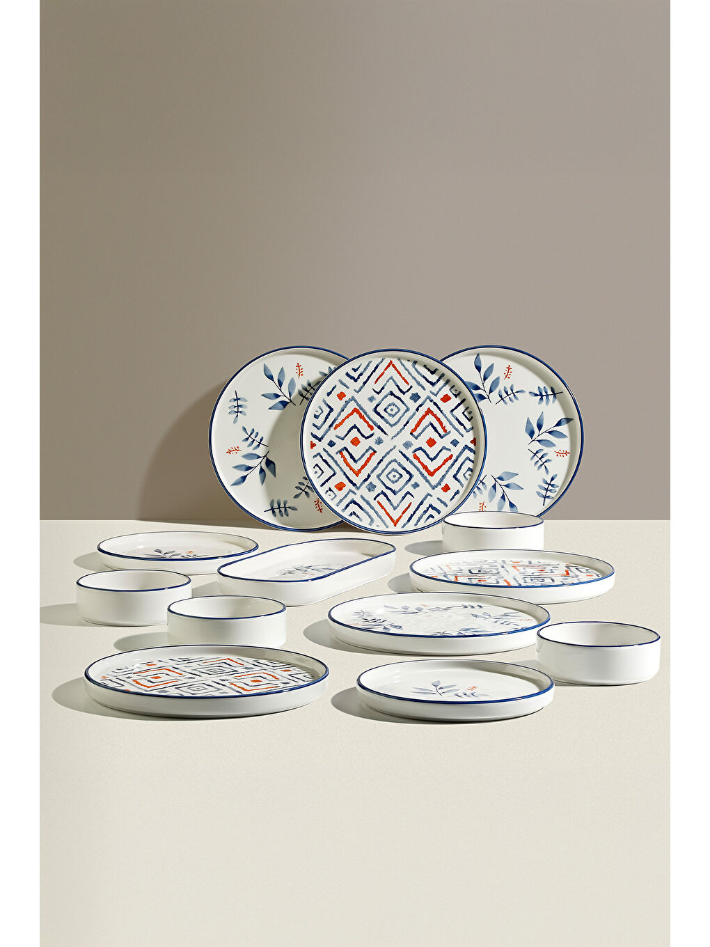 Mavi Blue Orange 6 Kişilik 13 Parça Seramik Kahvaltı Takımı