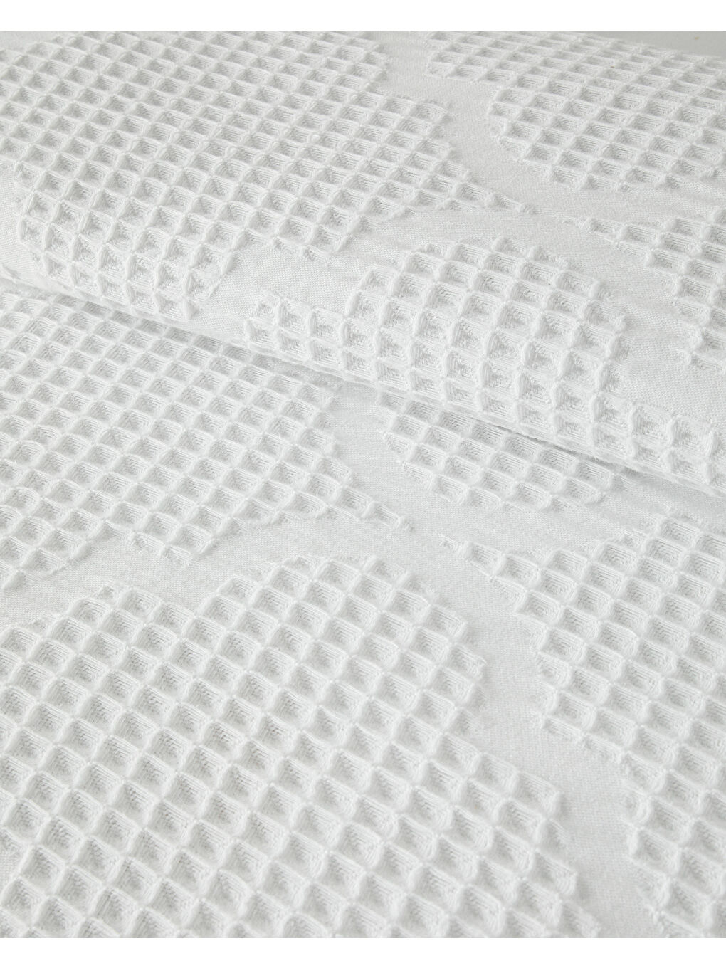 Fiona Pamuklu Waffle Çift Kişilik Pike 200x220 cm Beyaz-2