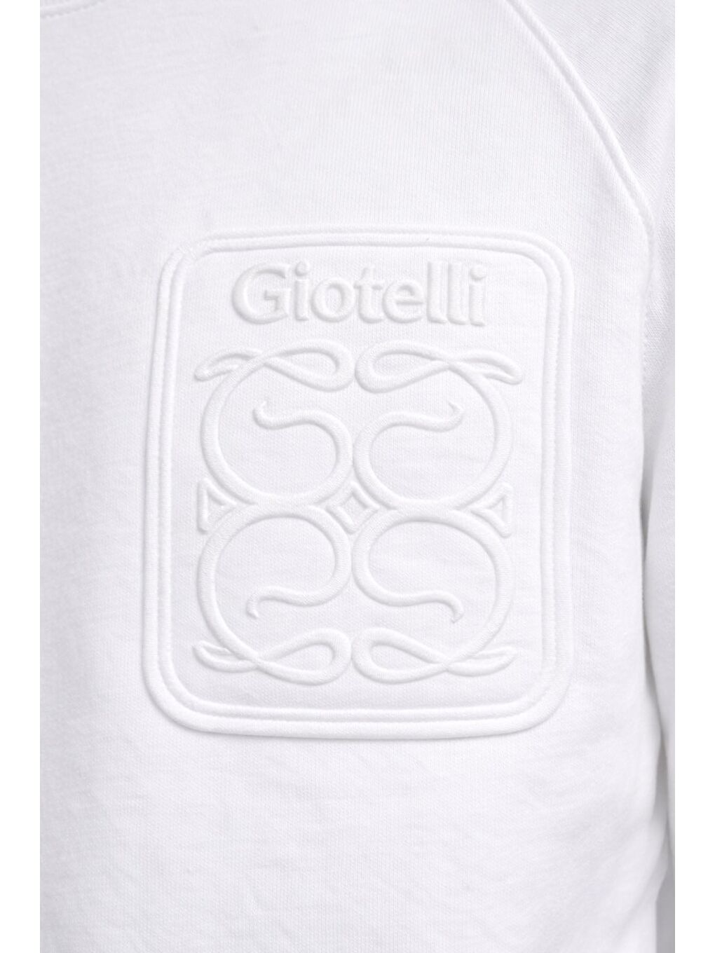 Giotelli Erkek Beyaz Normal Kesim Regular Fit %100 Pamuk Örme Bisiklet Yaka Sweatshirt-2