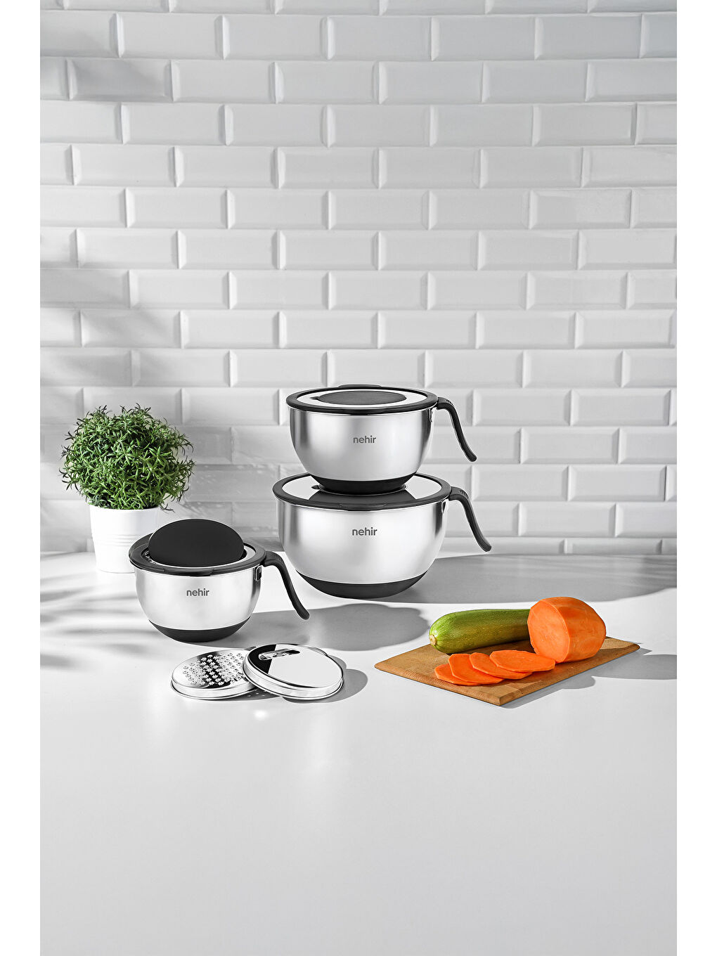 Gri Tokyo Saten 12 Parça Saklama ve Karıştırma Kabı