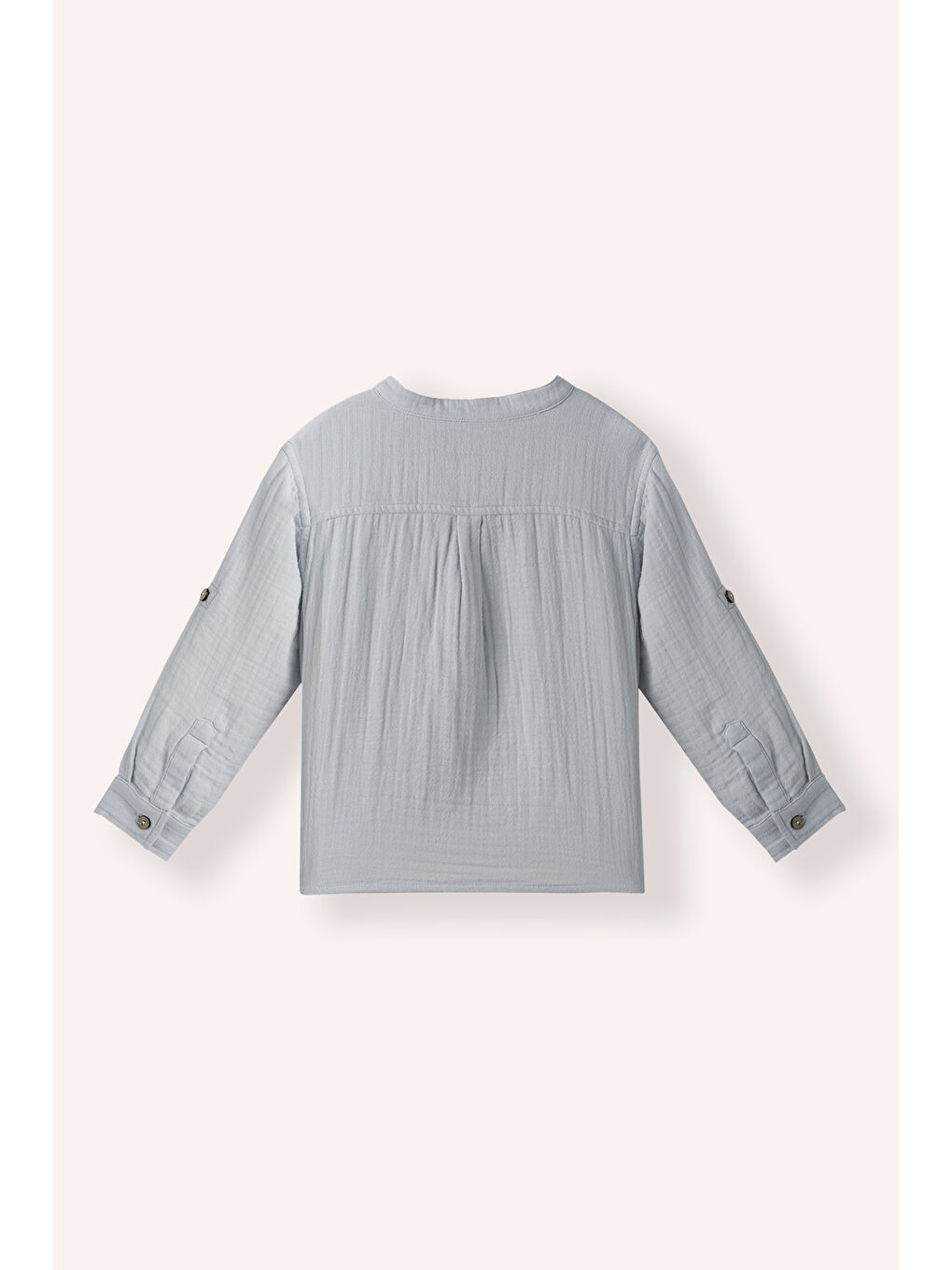 Erkek Çocuk Uzun Kollu Müslin Gömlek Mavi-1