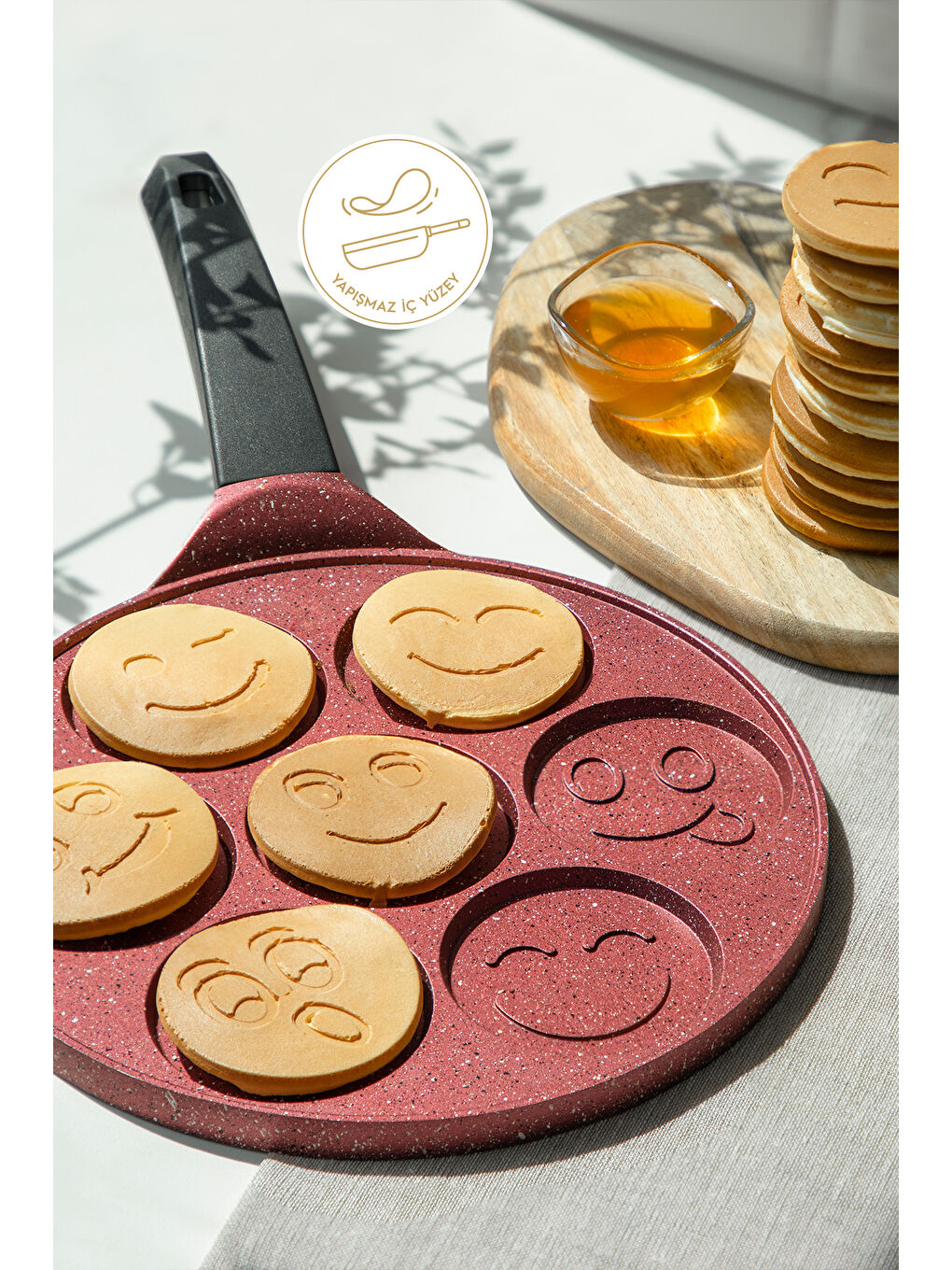 Bordo Alüminyum Döküm 27 Cm Krep Tavası