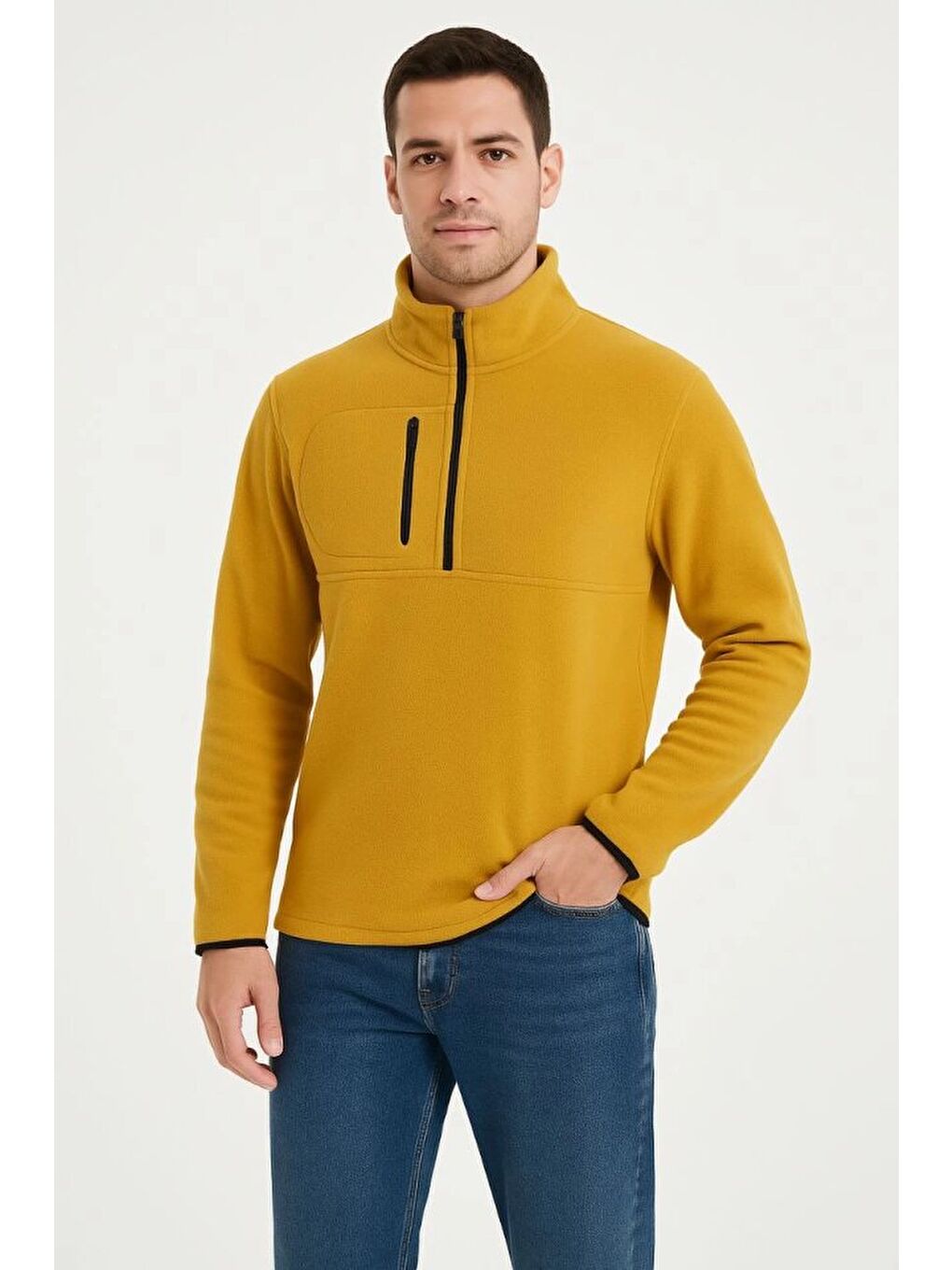 Sarı Erkek Polar Kazak-3