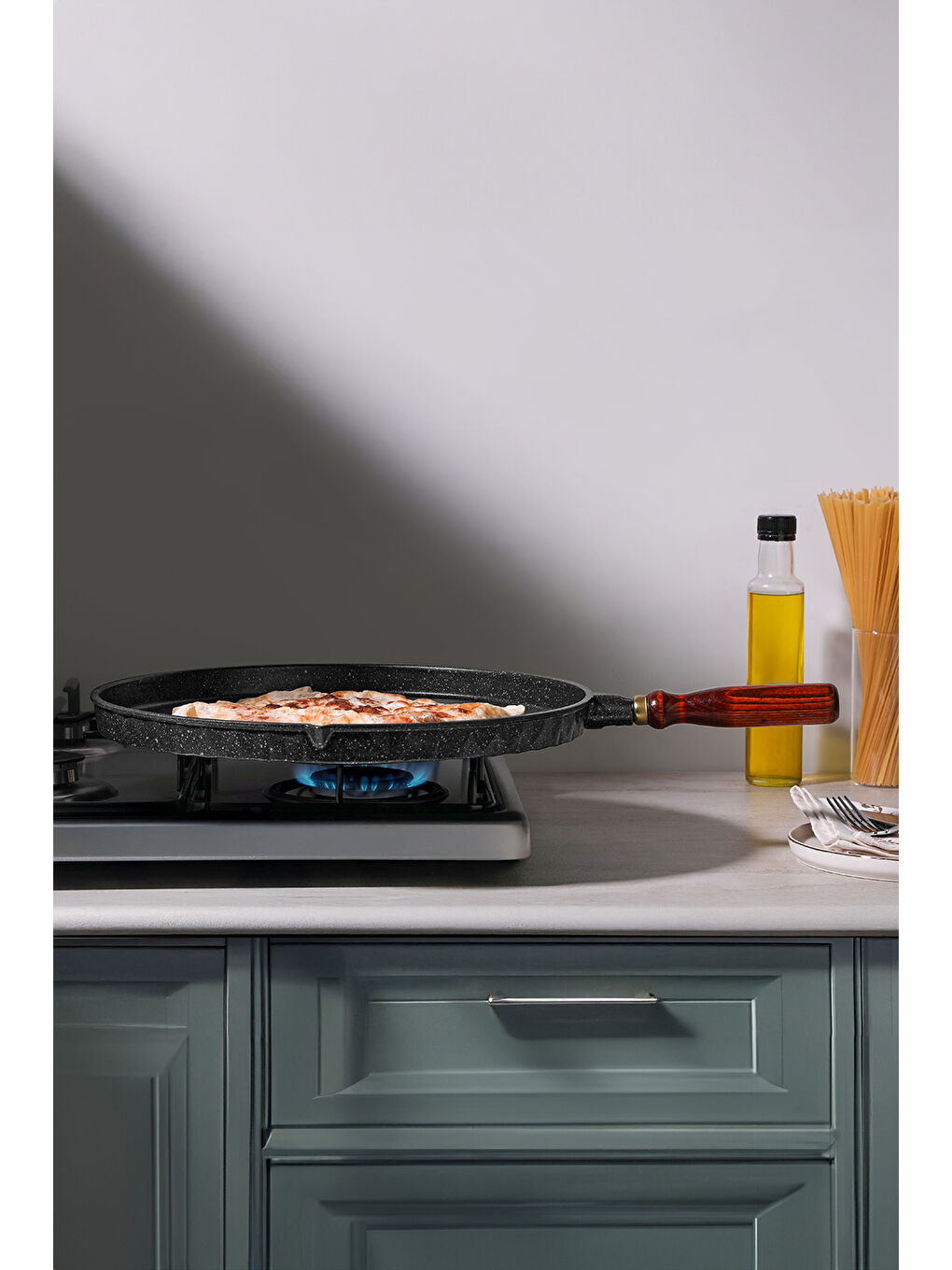 Siyah Flower Alüminyum Döküm Gözleme Tavası 36 Cm-2