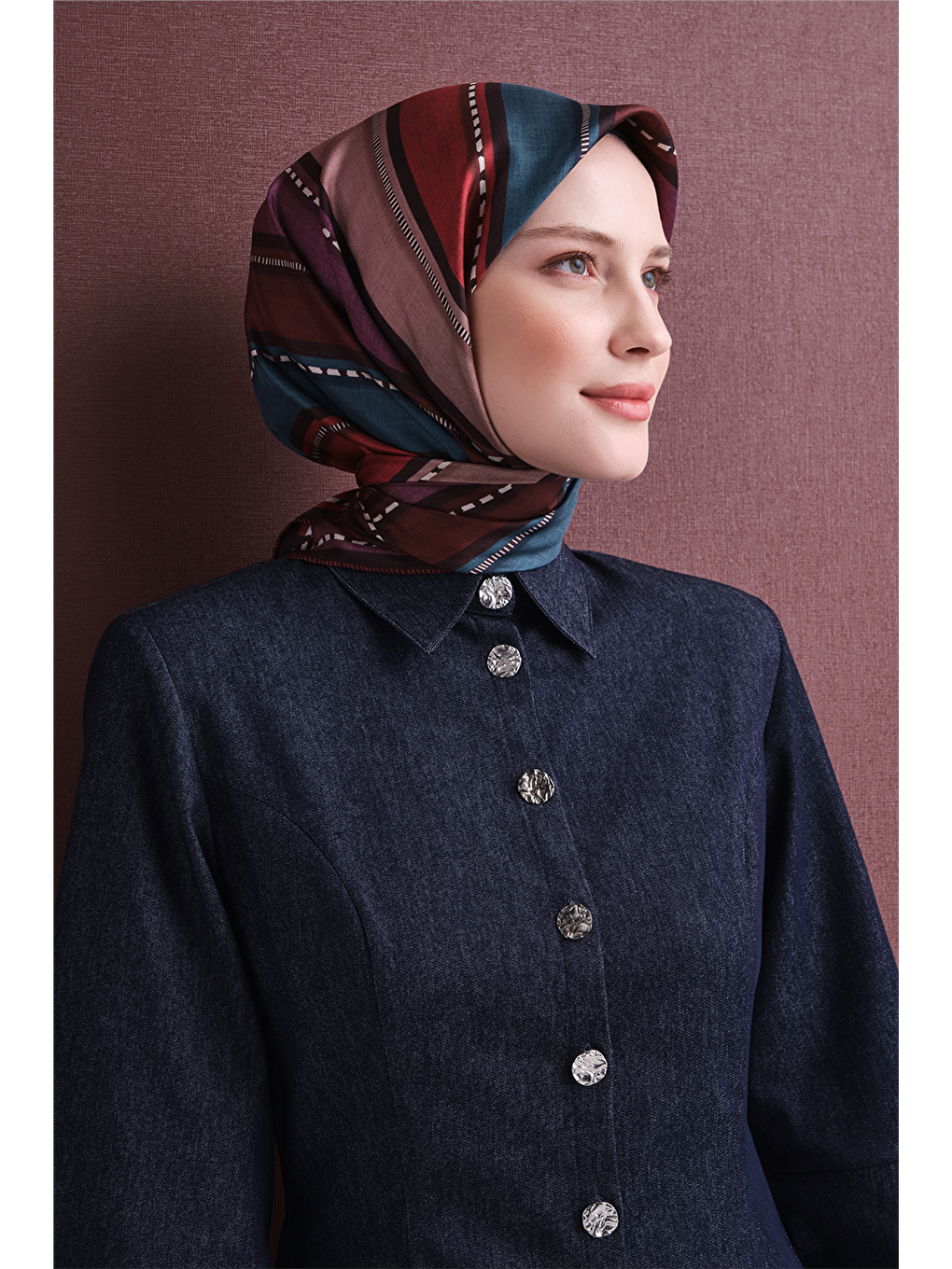 Karışık Saf İpek Twill Eşarp 9621d 83-2