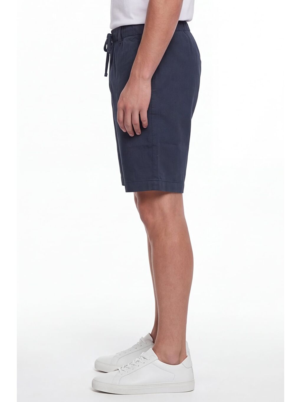 Giotelli Erkek Lacivert Normal Kesim Regular Fit Pamuklu Dokuma Yan Cep Bel Lastikli Şort-2