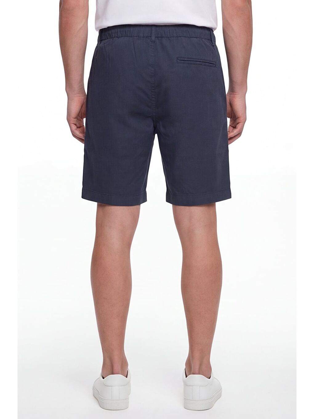 Giotelli Erkek Lacivert Normal Kesim Regular Fit Pamuklu Dokuma Yan Cep Bel Lastikli Şort-3