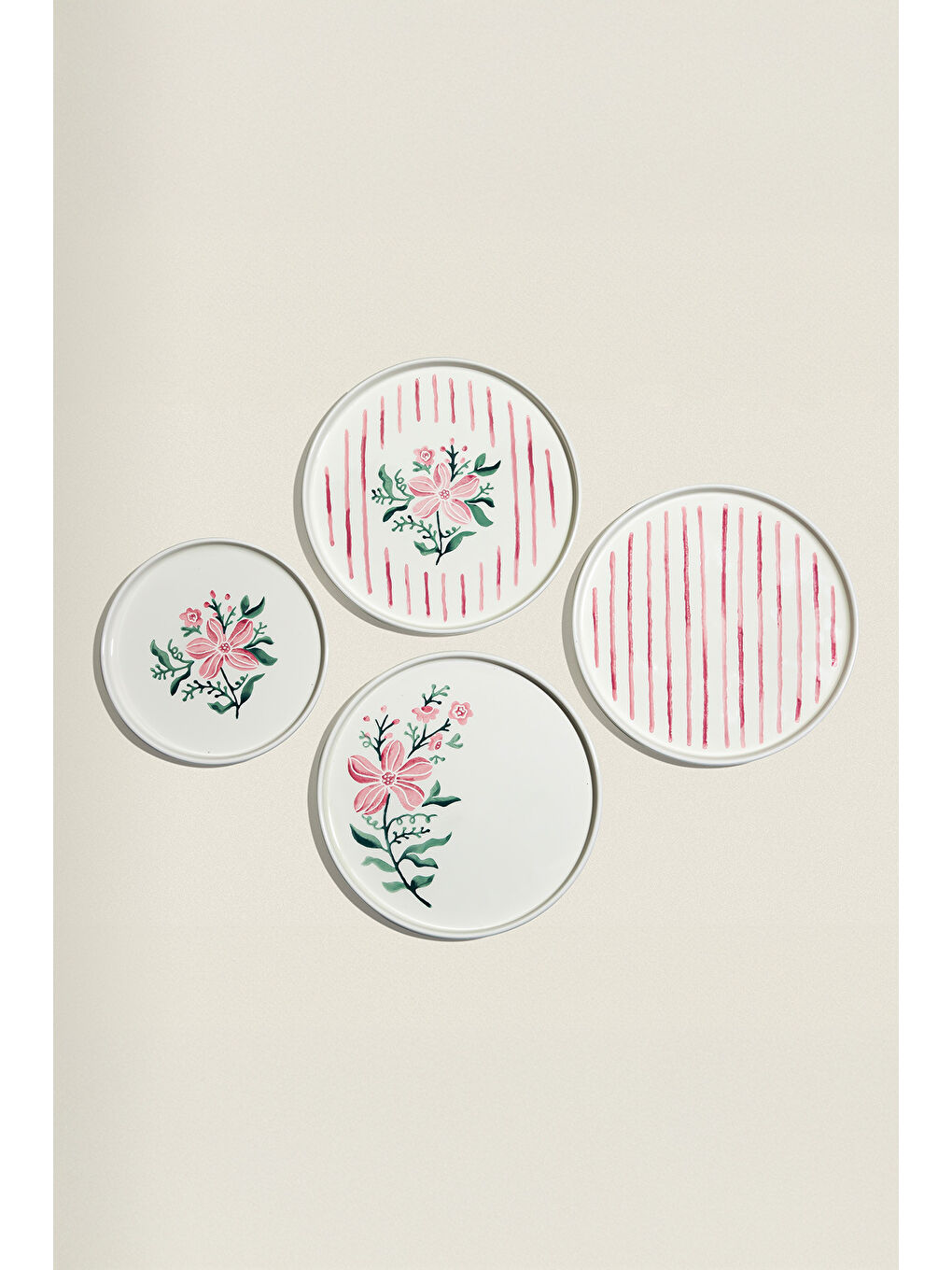 Pembe Line Flowers 6 Kişilik 13 Parça Seramik Kahvaltı Takımı-4