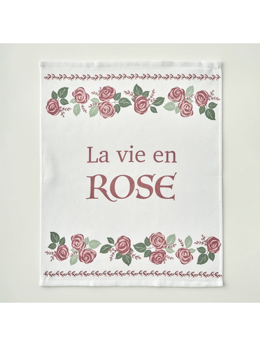 Ekru Rose Pamuklu Baskılı Kurulama Bezi 2'li Krem (40x50 cm)-1