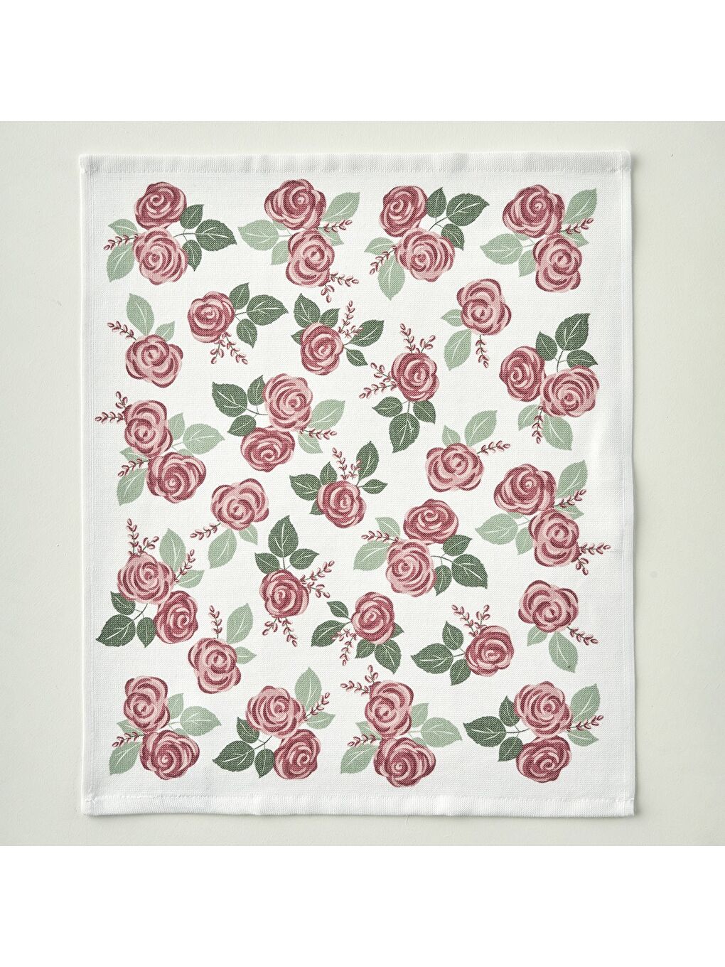 Ekru Rose Pamuklu Baskılı Kurulama Bezi 2'li Krem (40x50 cm)-2