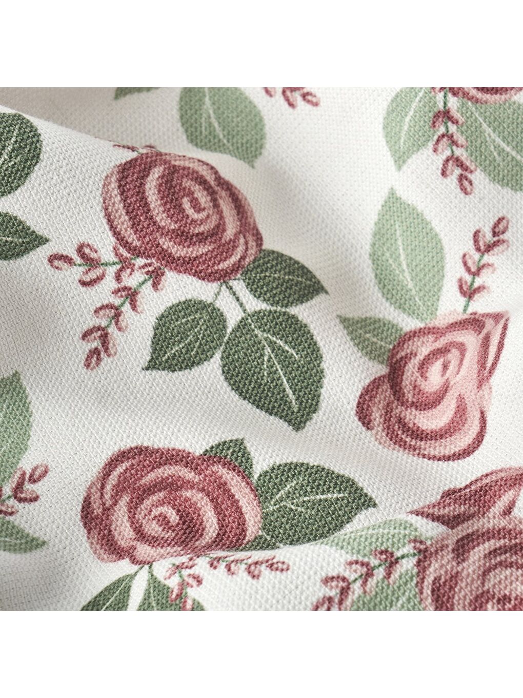 Ekru Rose Pamuklu Baskılı Kurulama Bezi 2'li Krem (40x50 cm)-3