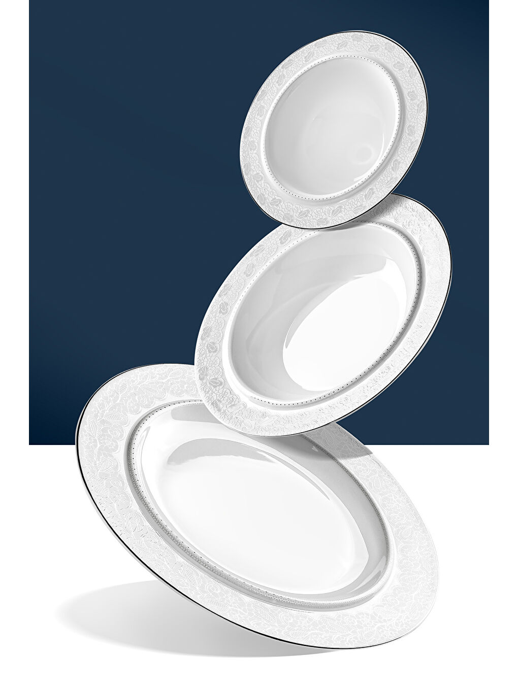 Beyaz Margaret Mary 57 Parça Porselen Yemek Takımı