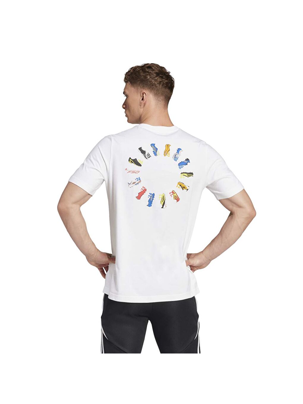 F50 History G T Erkek Beyaz Yuvarlak Yaka Spor Tişört-1