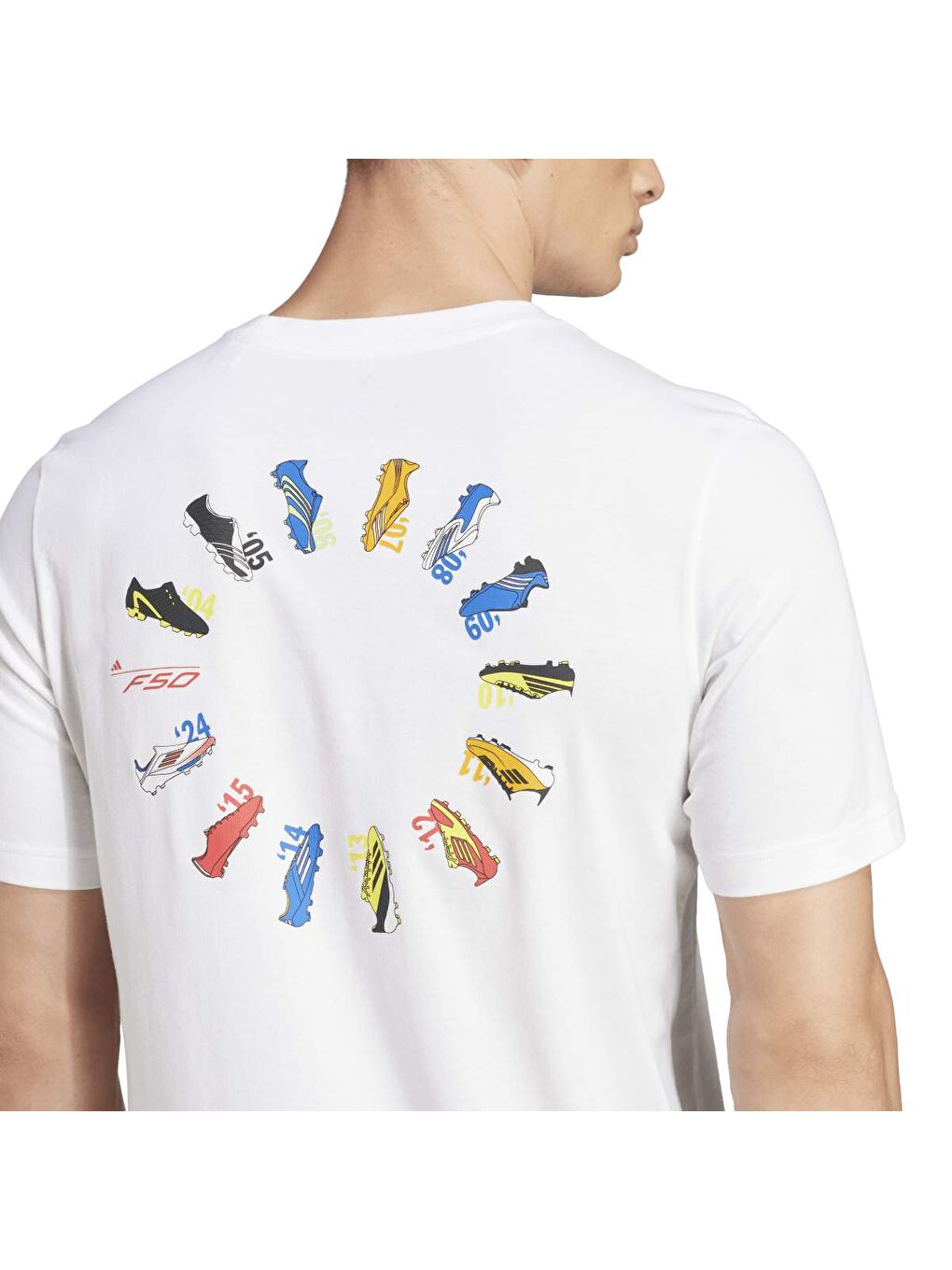 F50 History G T Erkek Beyaz Yuvarlak Yaka Spor Tişört-3