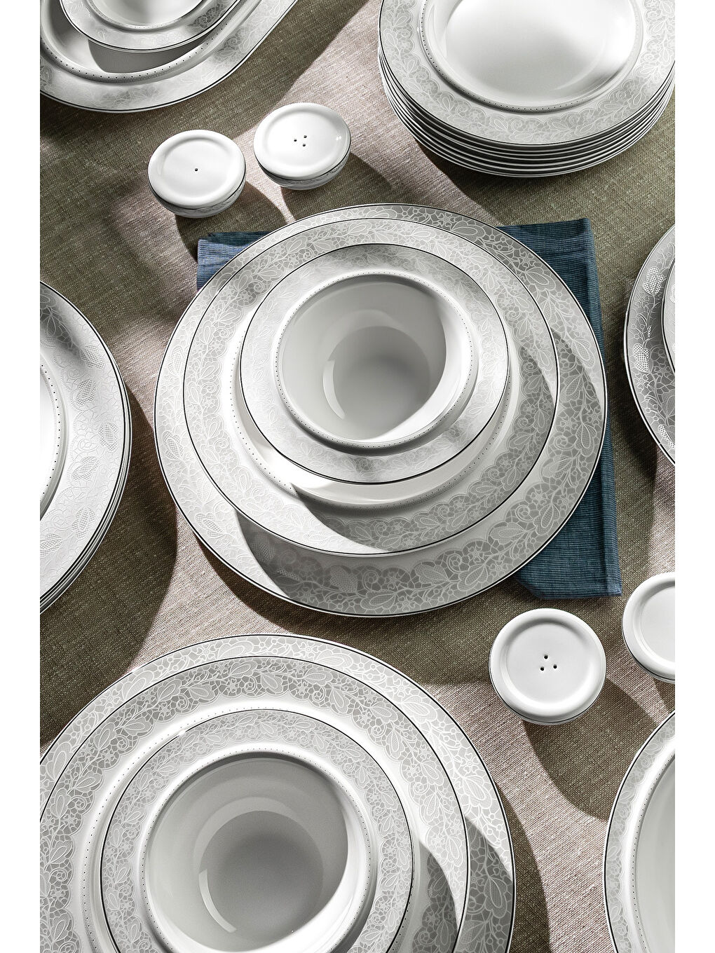 Beyaz Margaret Mary 57 Parça Porselen Yemek Takımı-1