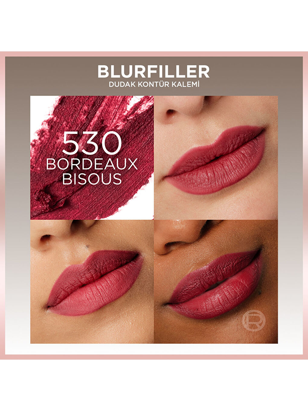 L'Oréal Paris Blurfiller Dudak Kontür Kalemi - 530 Bordeaux Bisous-1