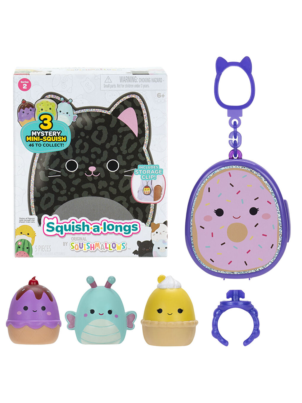 Squish-a-longs 3 Figür + Yüzük Çantalı Sürpriz Paket Seri 2 AL0075
