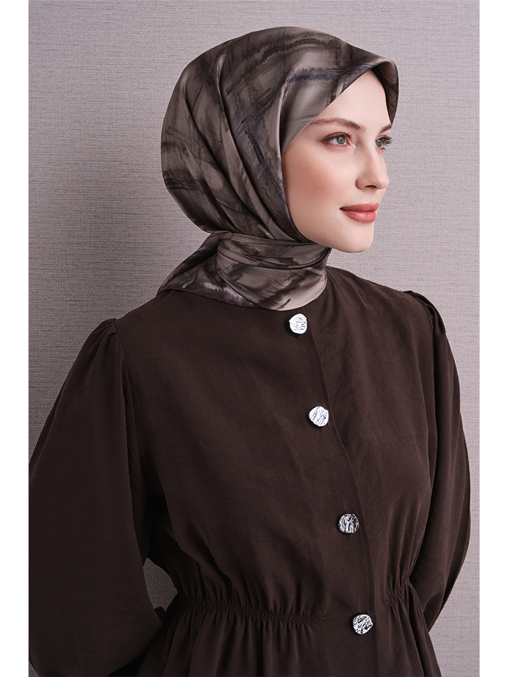 Bej Saf İpek Twill Eşarp 9602d 54-2