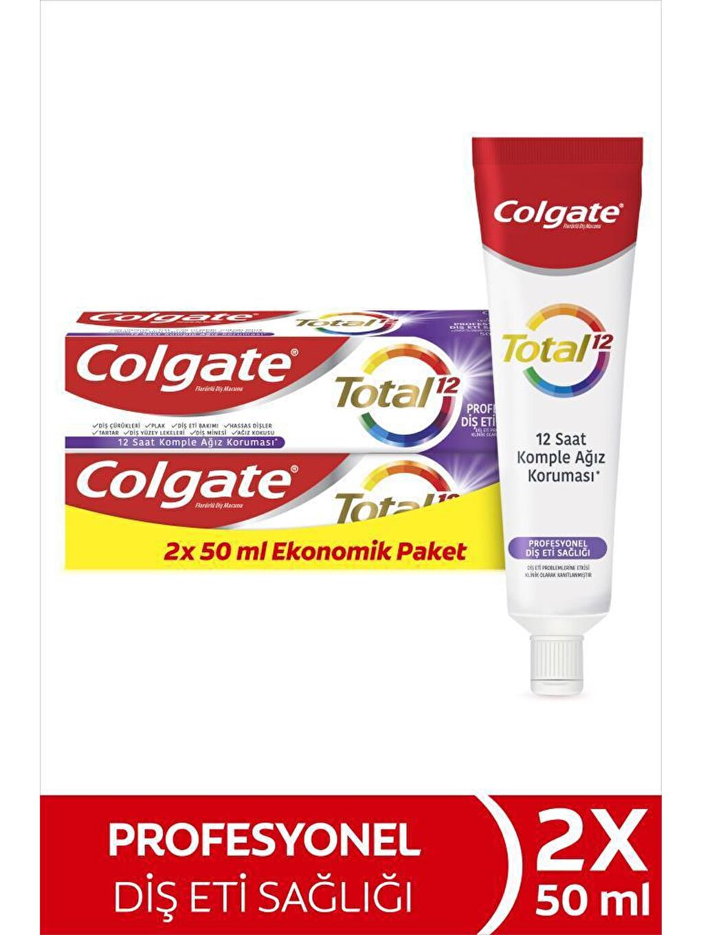 Colgate Beyaz Total Profesyonel Diş Eti Sağlığı Diş Macunu 50 ml  x2 Adet