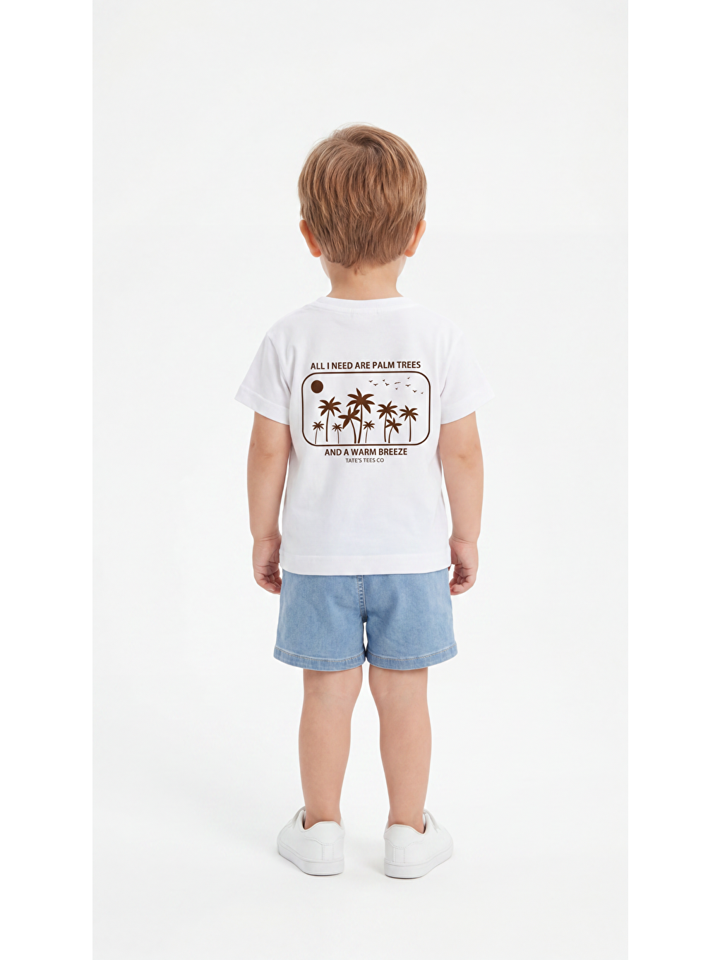 Beyaz All I Need Are Palm Trees And A Warm Breeze Baskılı Erkek Bebek Alt Üst Takım-3