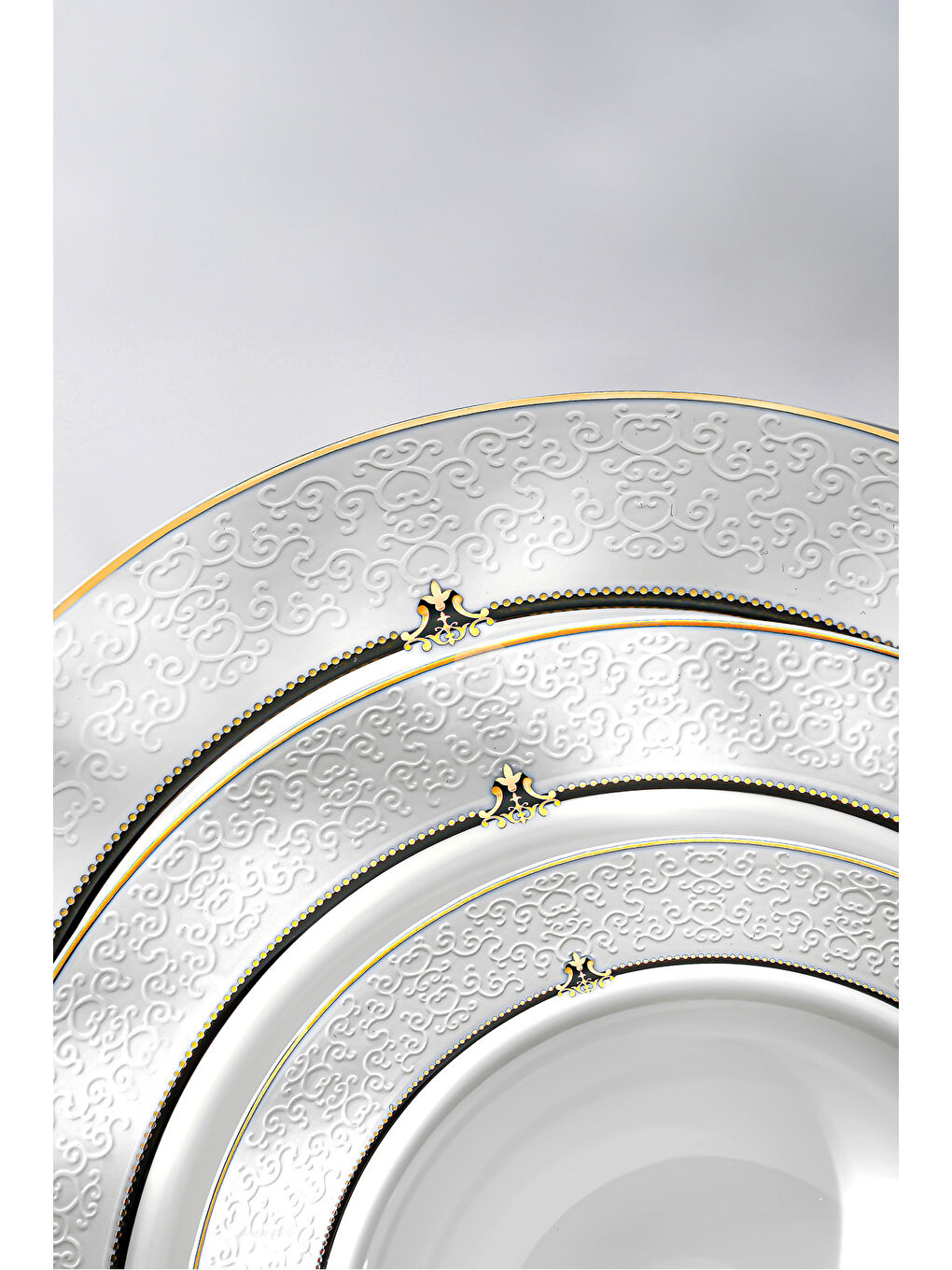 Beyaz Margaret Black Dream 57 Parça Porselen Yemek Takımı-3