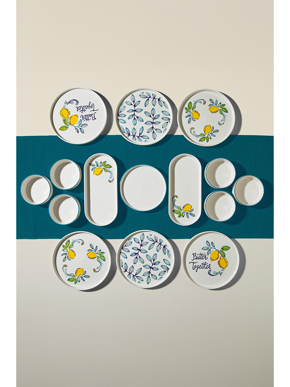 Sarı Sour Lemon 6 Kişilik 15 Parça Seramik Kahvaltı Takımı