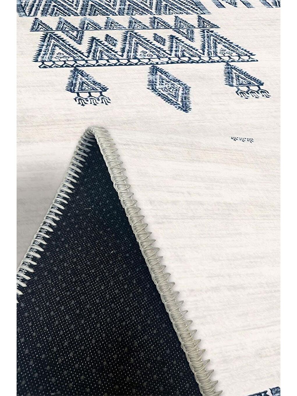 Beyaz Premium Kalite, Pamuk ve Kaydırmaz Taban, Yıkanabilir, Modern Halı  120 x 180 cm-2