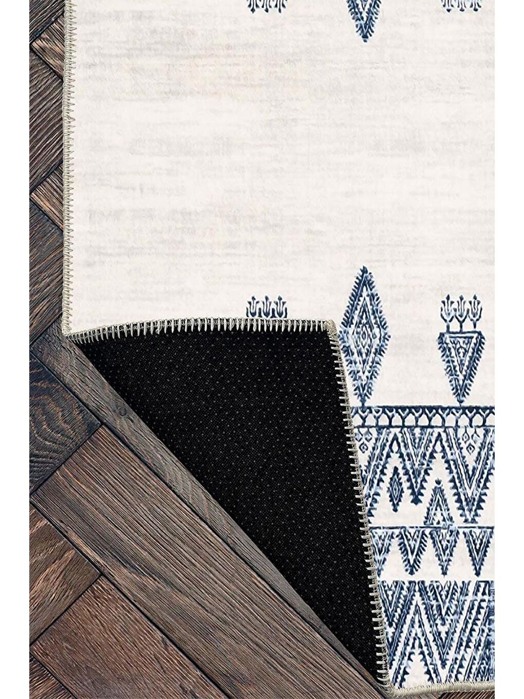 Beyaz Premium Kalite, Pamuk ve Kaydırmaz Taban, Yıkanabilir, Modern Halı  120 x 180 cm-3