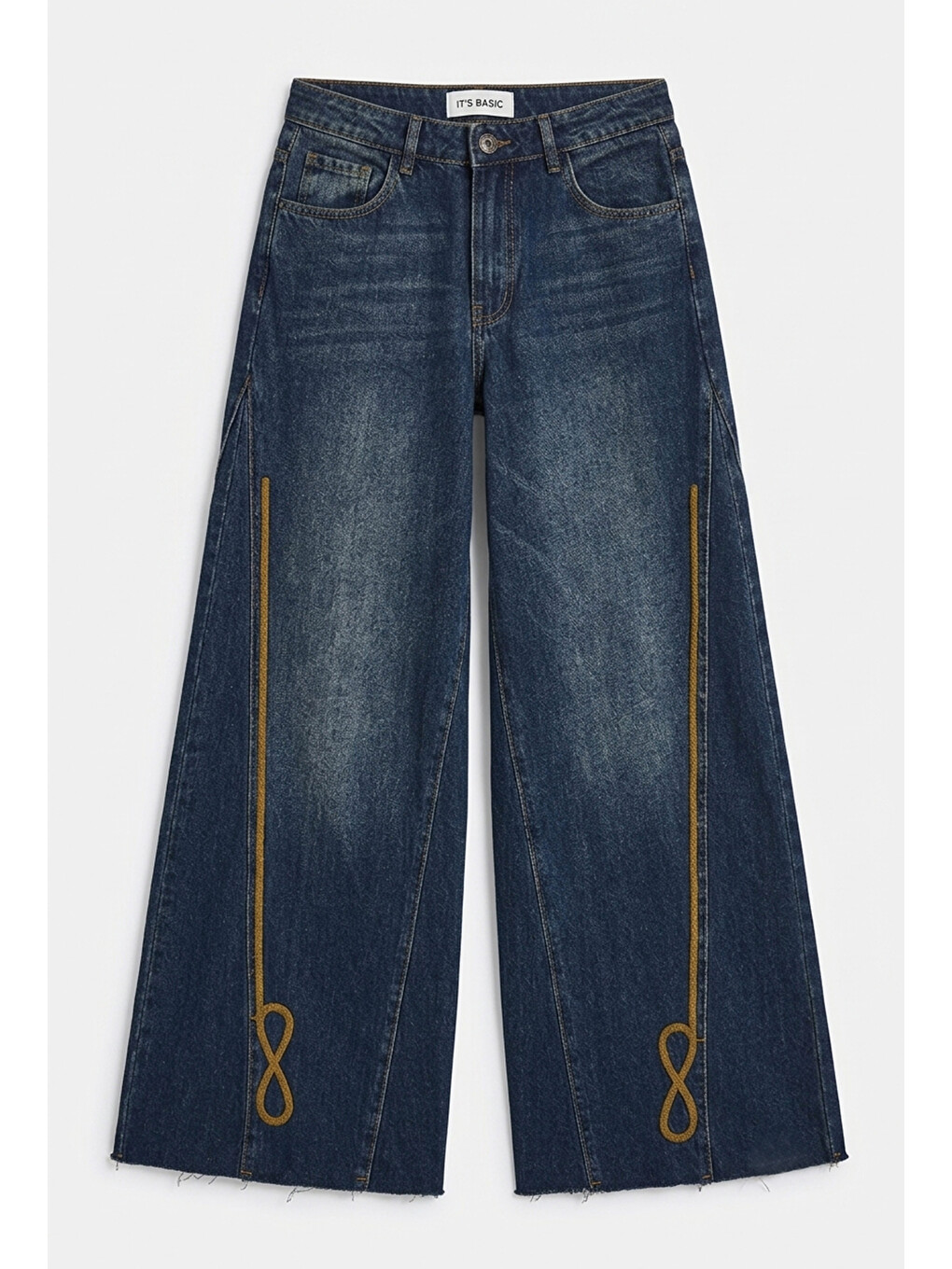 Mavi Kadın Koyu Jean 2w6-8 Palazzo Fit Nakış Detaylı Özel Tsarım Denim Jean-3