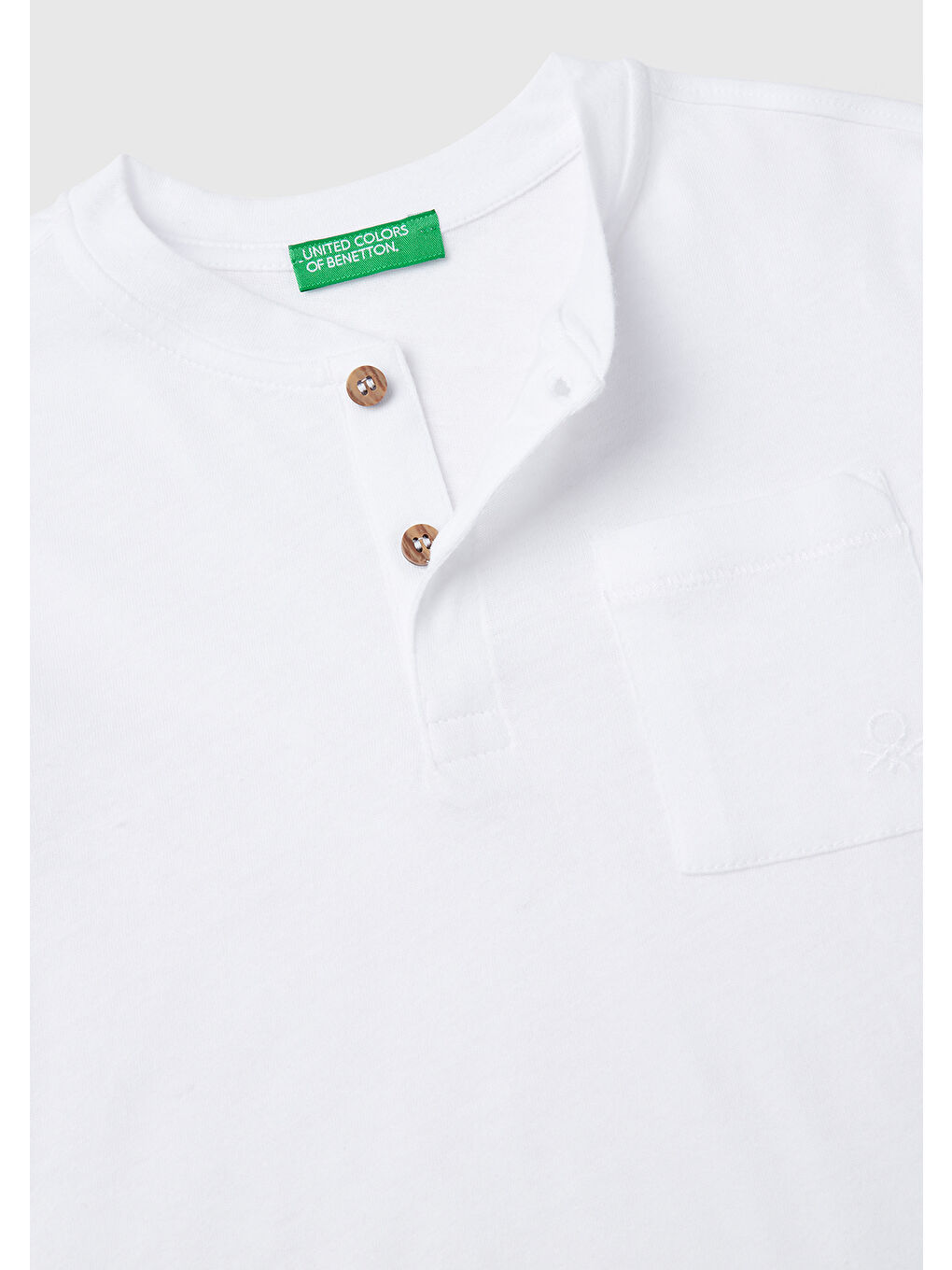 Erkek Çocuk Beyaz Önü Cep Detaylı Hakim Yaka T-Shirt-2
