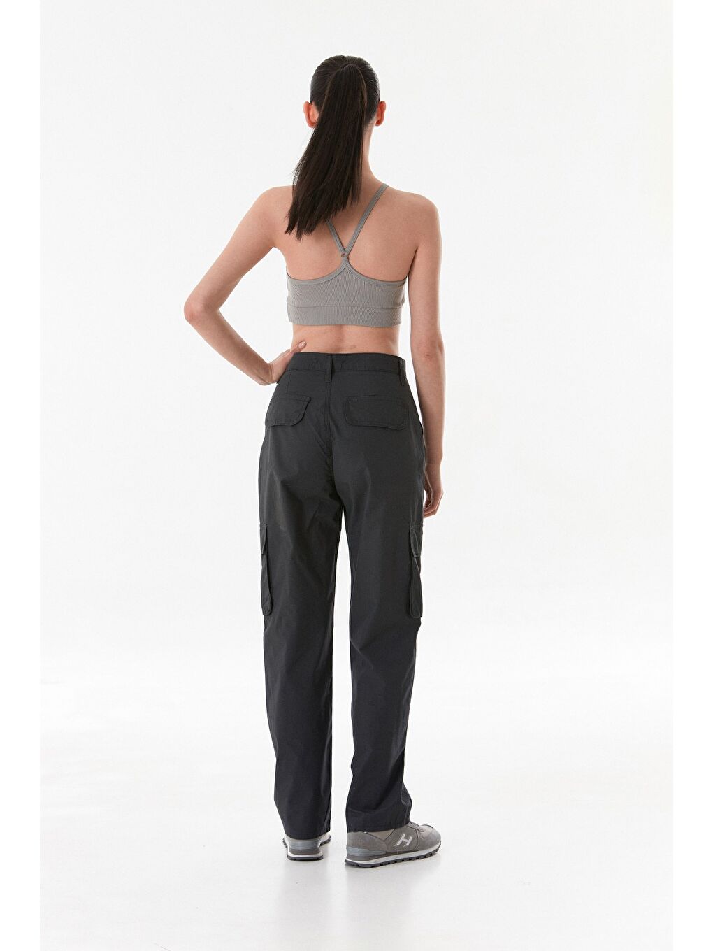 Gri Kargo Cepli Paraşüt Kumaş Pantolon-4