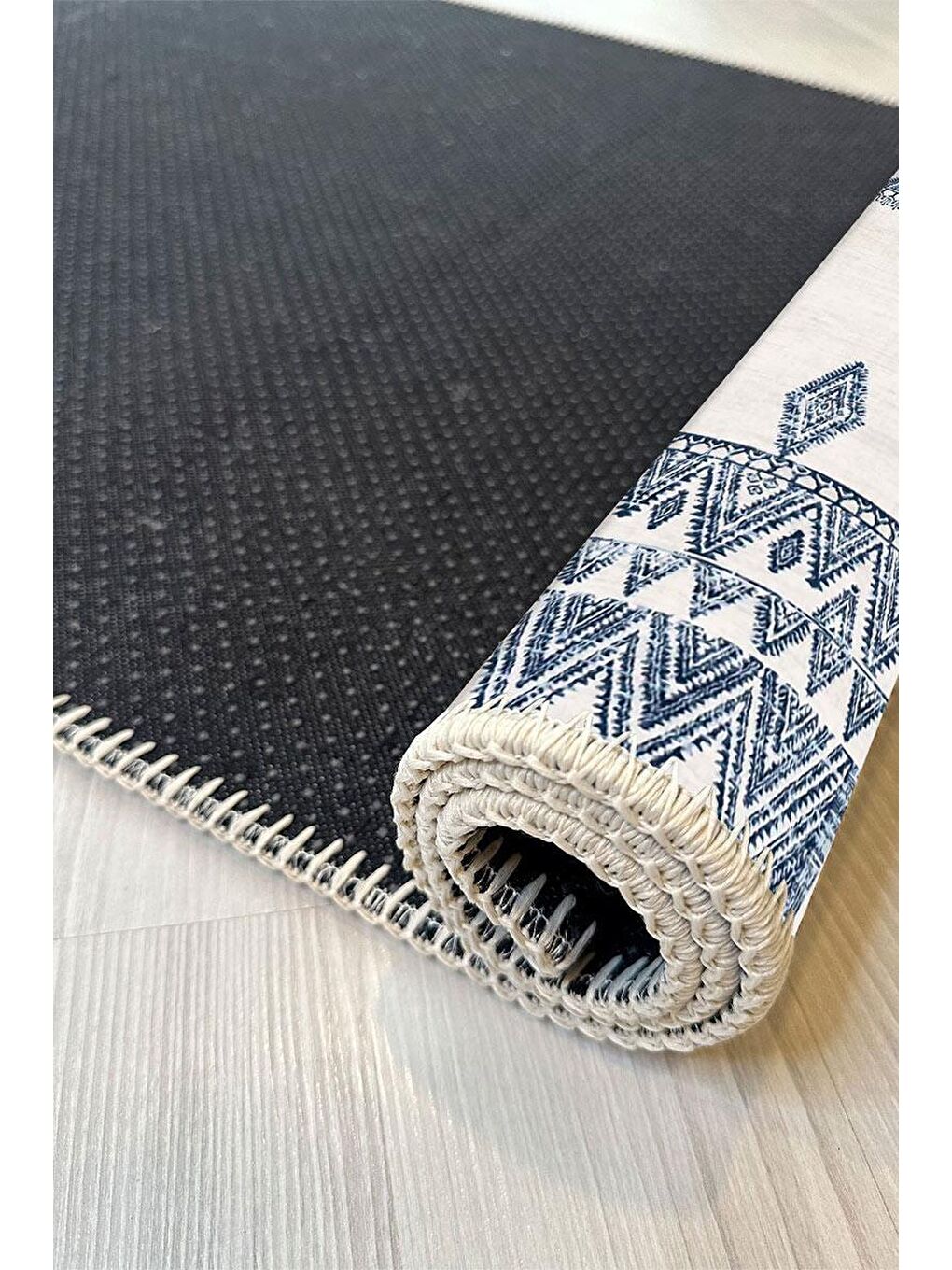 Beyaz Premium Kalite, Pamuk ve Kaydırmaz Taban, Yıkanabilir, Modern Halı  120 x 180 cm-5