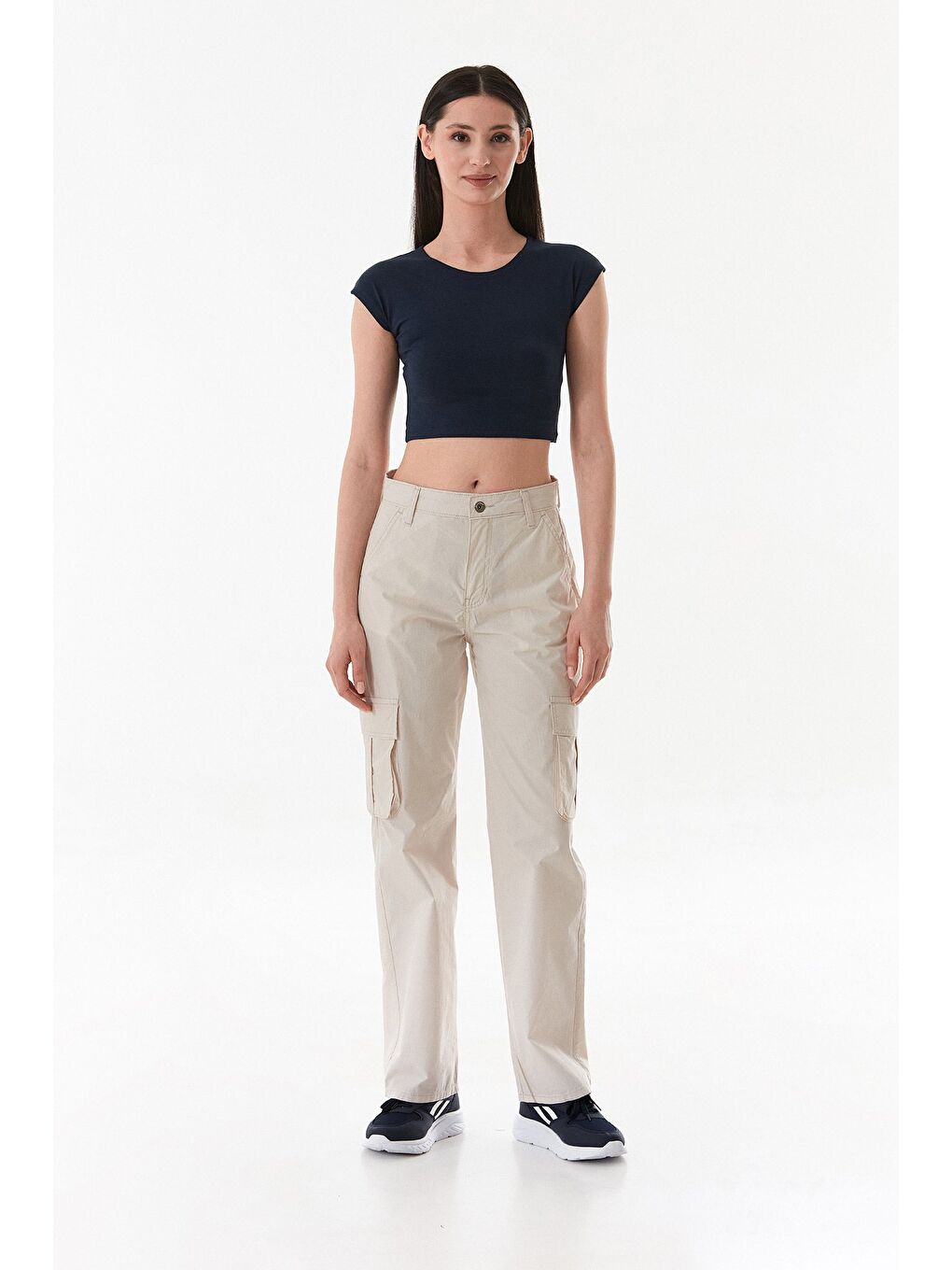 Bej Kargo Cepli Paraşüt Kumaş Pantolon