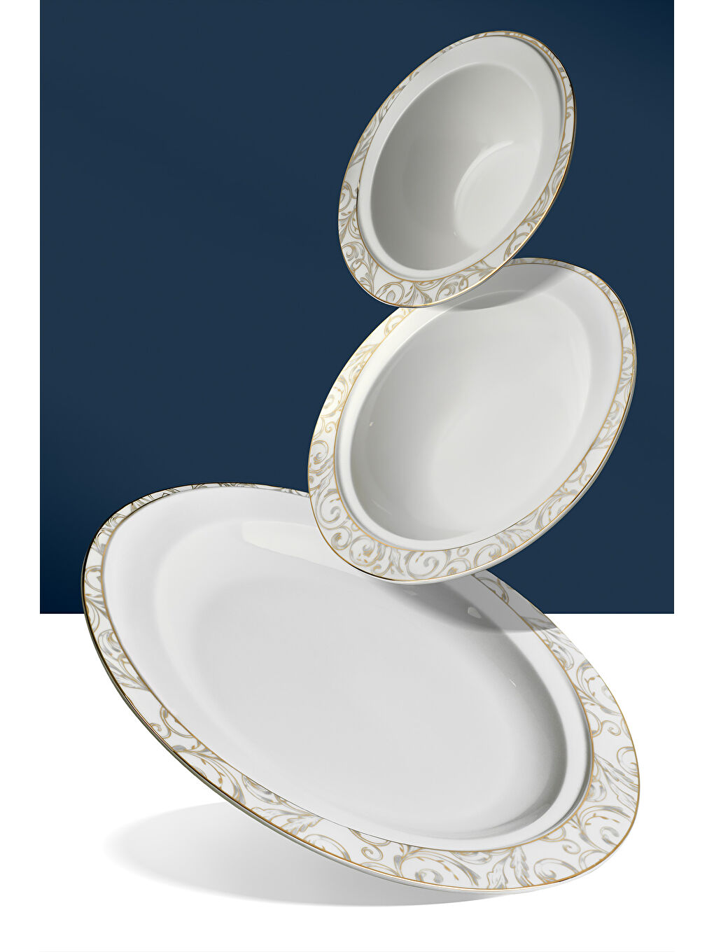 Beyaz Carla Pearl 28 Parça Porselen Yemek Takımı-1