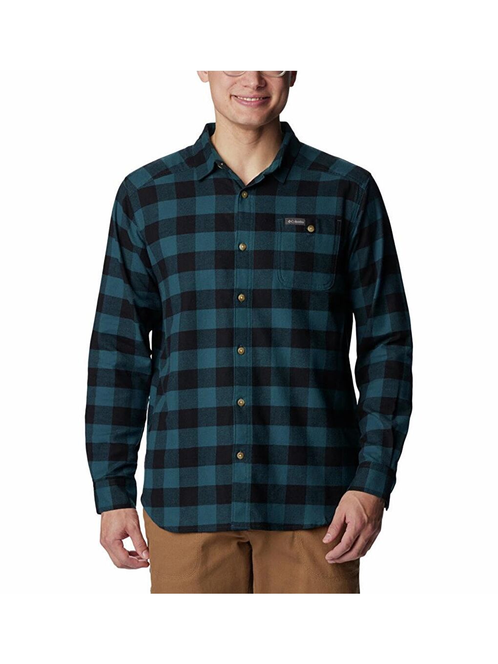 Columbia Mavi Cornell Woods Flannel Long Sleeve Shirt Erkek Uzun Kollu Outdoor Gömlek Mavi AM1523-415