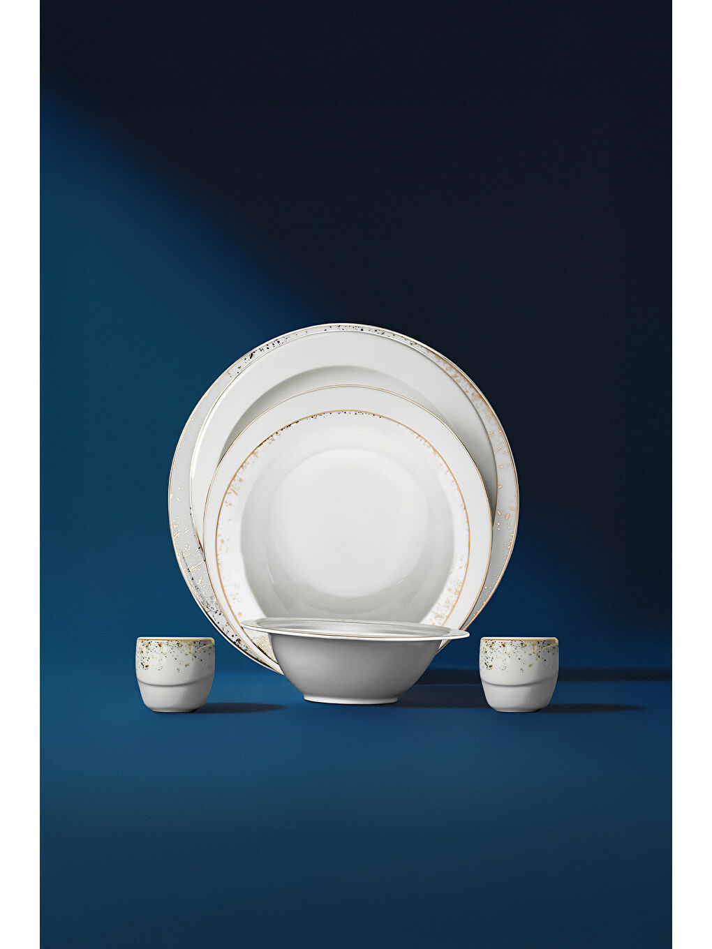 Beyaz Carla Gold Yaldızlı 28 Parça Porselen Yemek Takımı