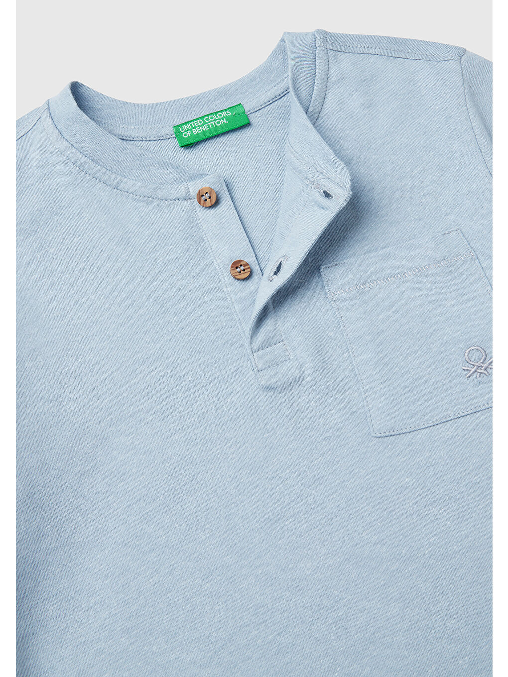 Erkek Çocuk Mavi Önü Cep Detaylı Hakim Yaka T-Shirt-2