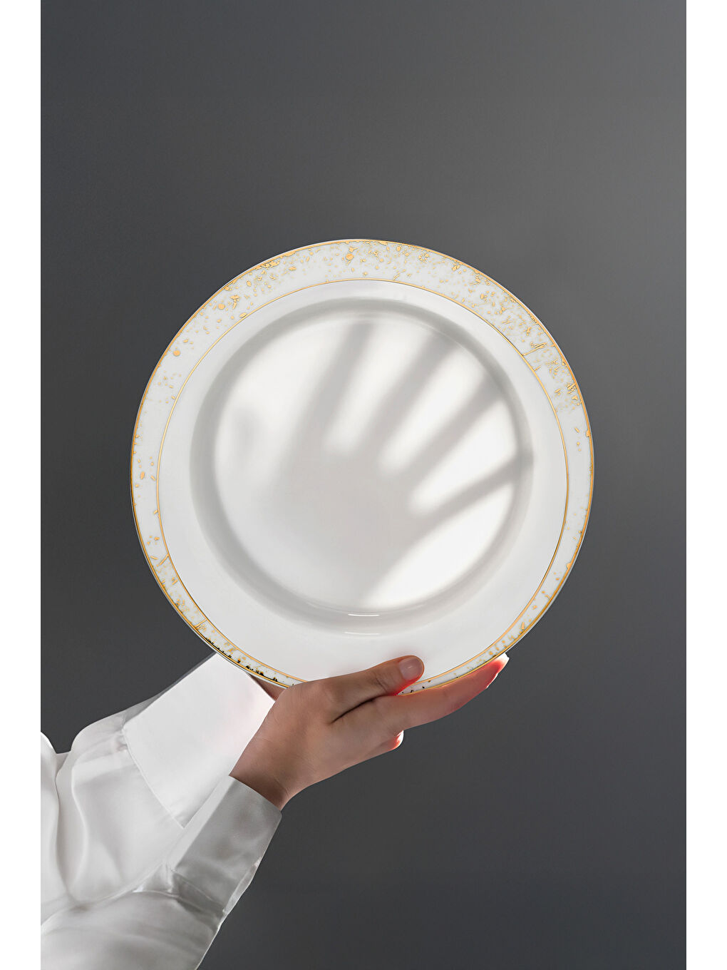 Beyaz Carla Gold Yaldızlı 28 Parça Porselen Yemek Takımı-2