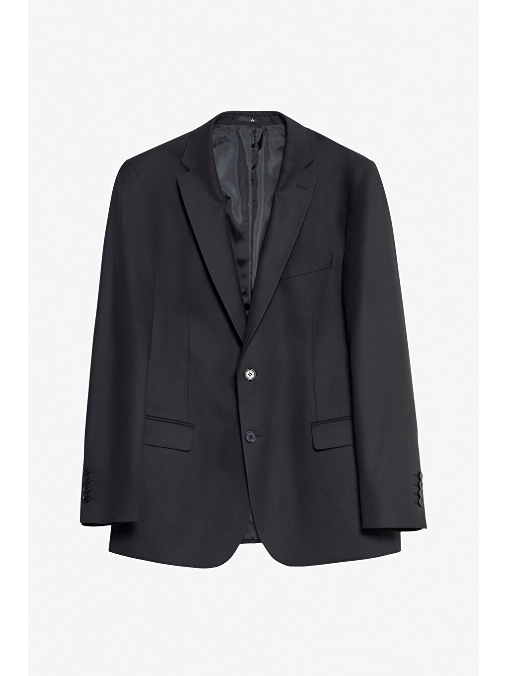 Erkek Siyah Slim Fit Dar Kesim Mono Yaka Kapak Cepli Takım Elbise-1