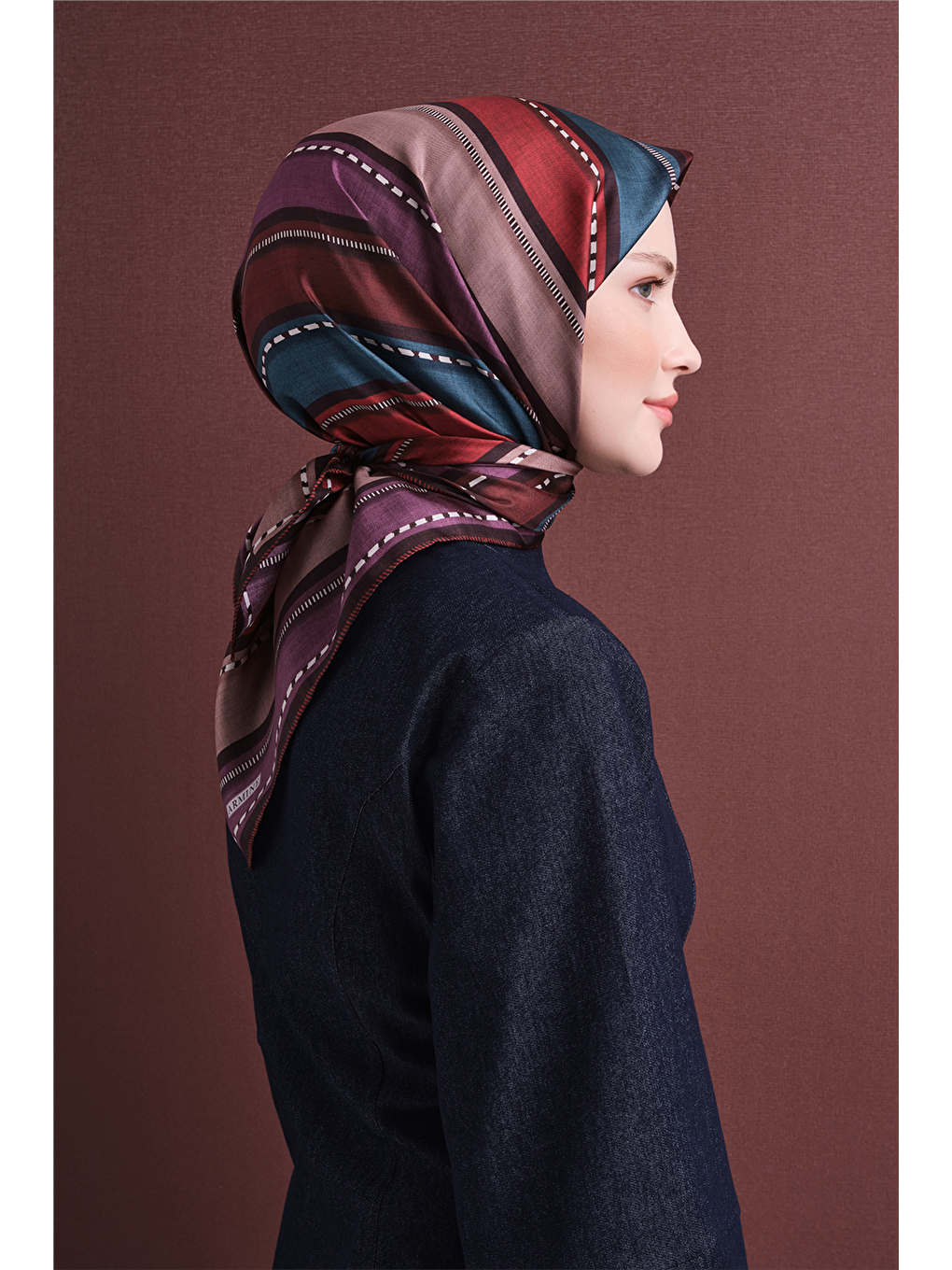 Karışık Saf İpek Twill Eşarp 9621d 83-3