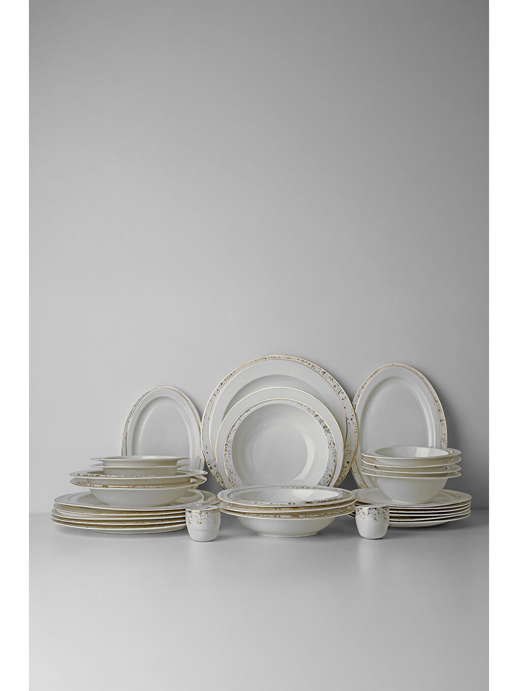 Beyaz Carla Gold Yaldızlı 28 Parça Porselen Yemek Takımı-4