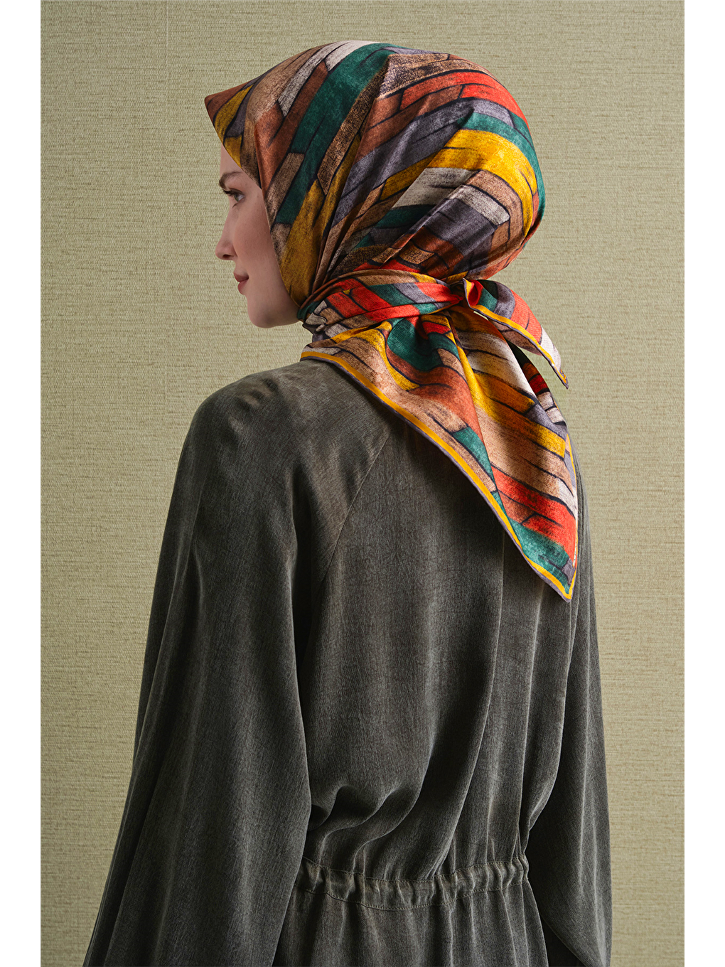Karışık Saf İpek Twill Eşarp 9612d 82-3