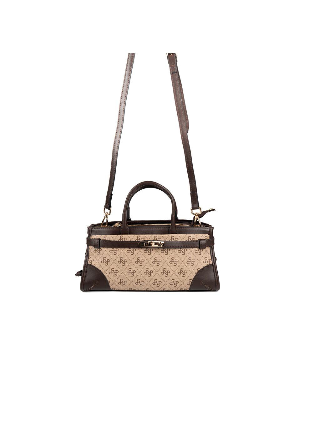 Bej Kadın Omuz Çantası 1260-48512 SILVER POLO BAYAN ÇANTASI M178 KOYU BEJ-MAT KAHVE-5