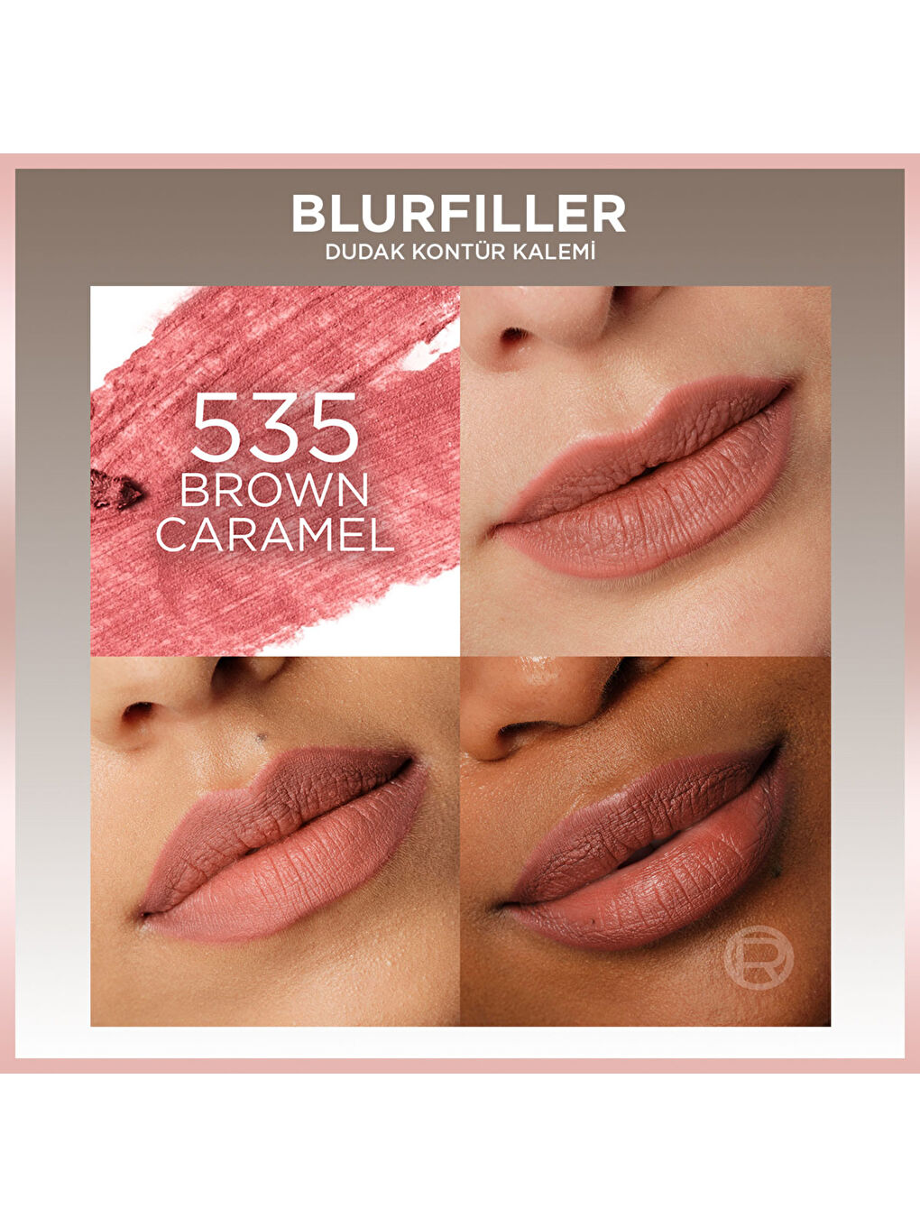 L'Oréal Paris Blurfiller Dudak Kontür Kalemi - 535 Brown Caramel-1