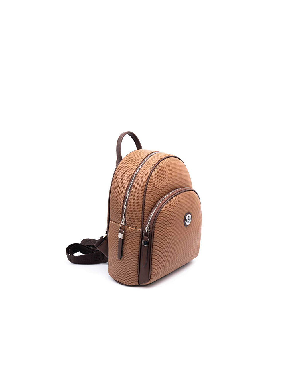Kahverengi Kadın 1062-46128 SILVER POLO SIRT ÇANTASI M86 KARAMEL-MAT KAHVE-1