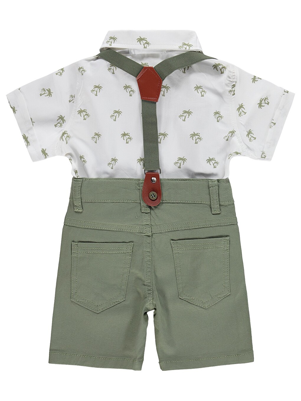 Baby Papyonlu Askılı 6-18 Ay Takım - Haki-3