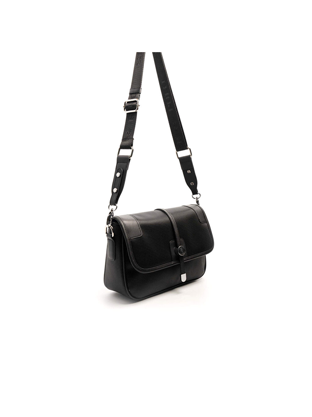 Siyah Kadın Çapraz Çanta 1182-46519 SILVER POLO ÇAPRAZ BAYAN ÇANTASI M86 SİYAH-MAT SİYAH-1