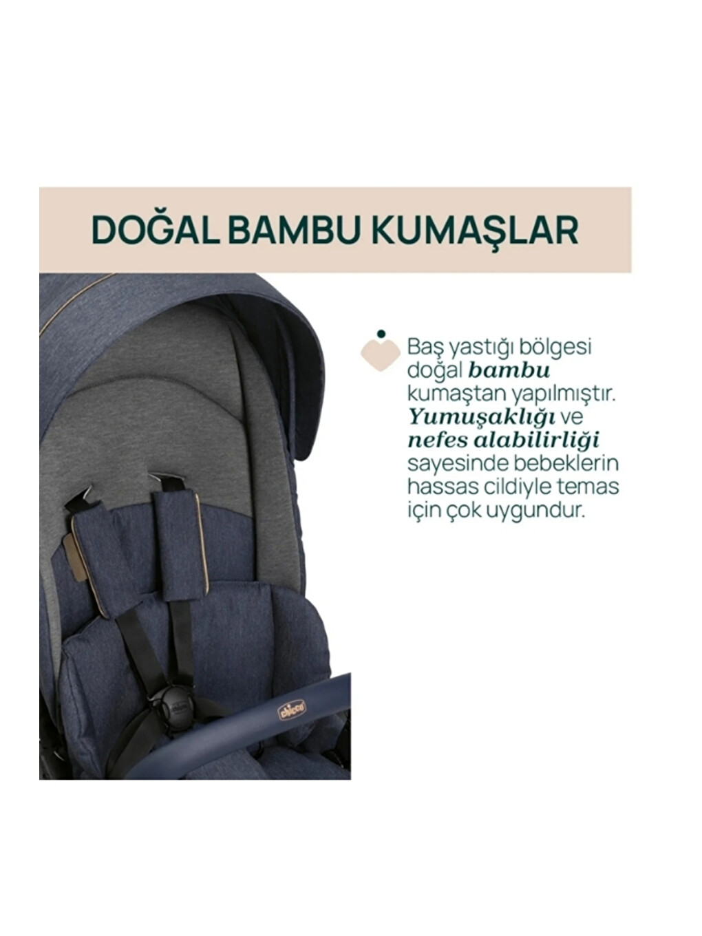 One4ever Lounge Çift Yönlü Kolay Katlanabilen Travel Sistem Bebek Arabası Denim Shine-3